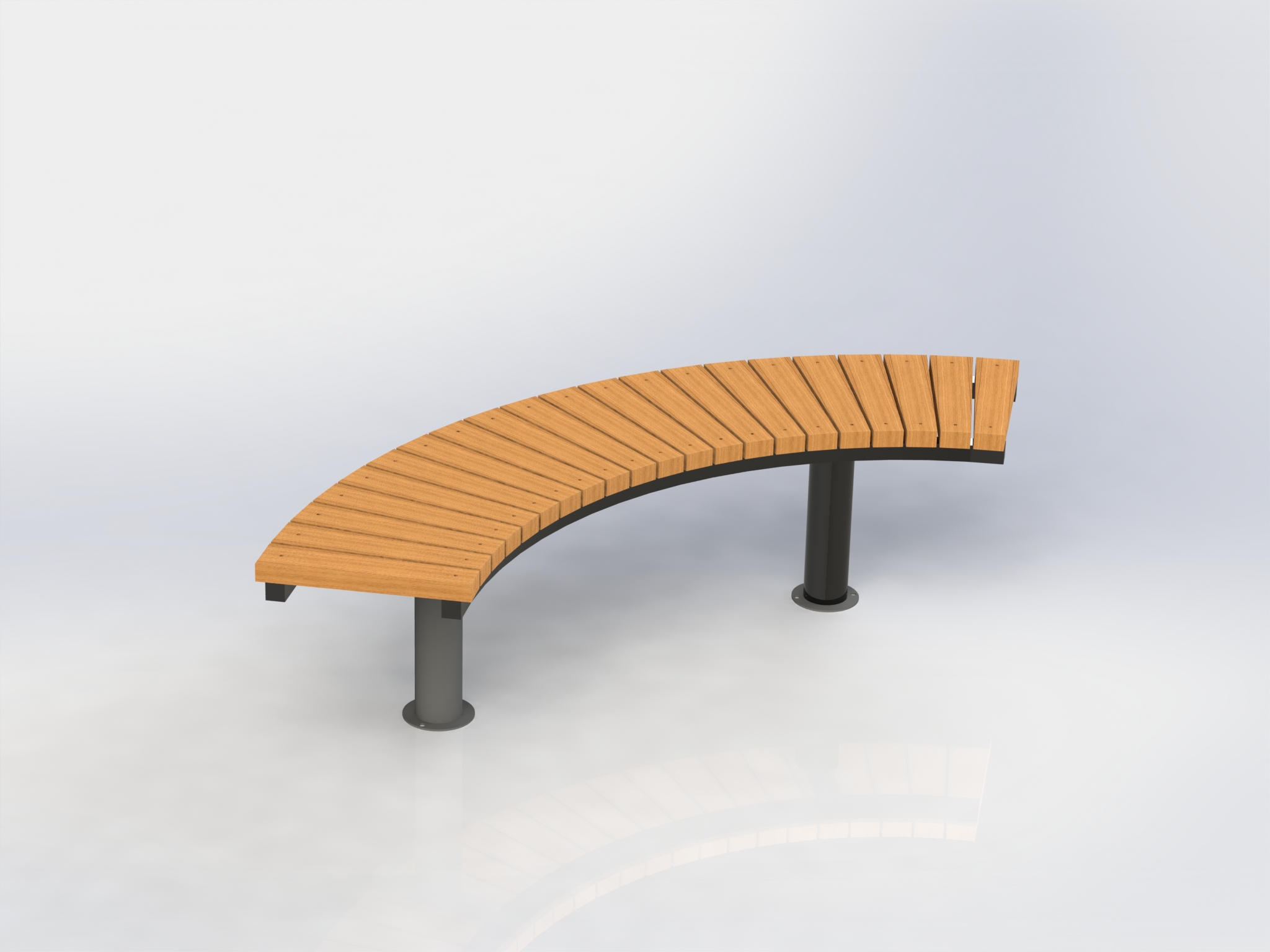 Park bench П17 model – quarter round