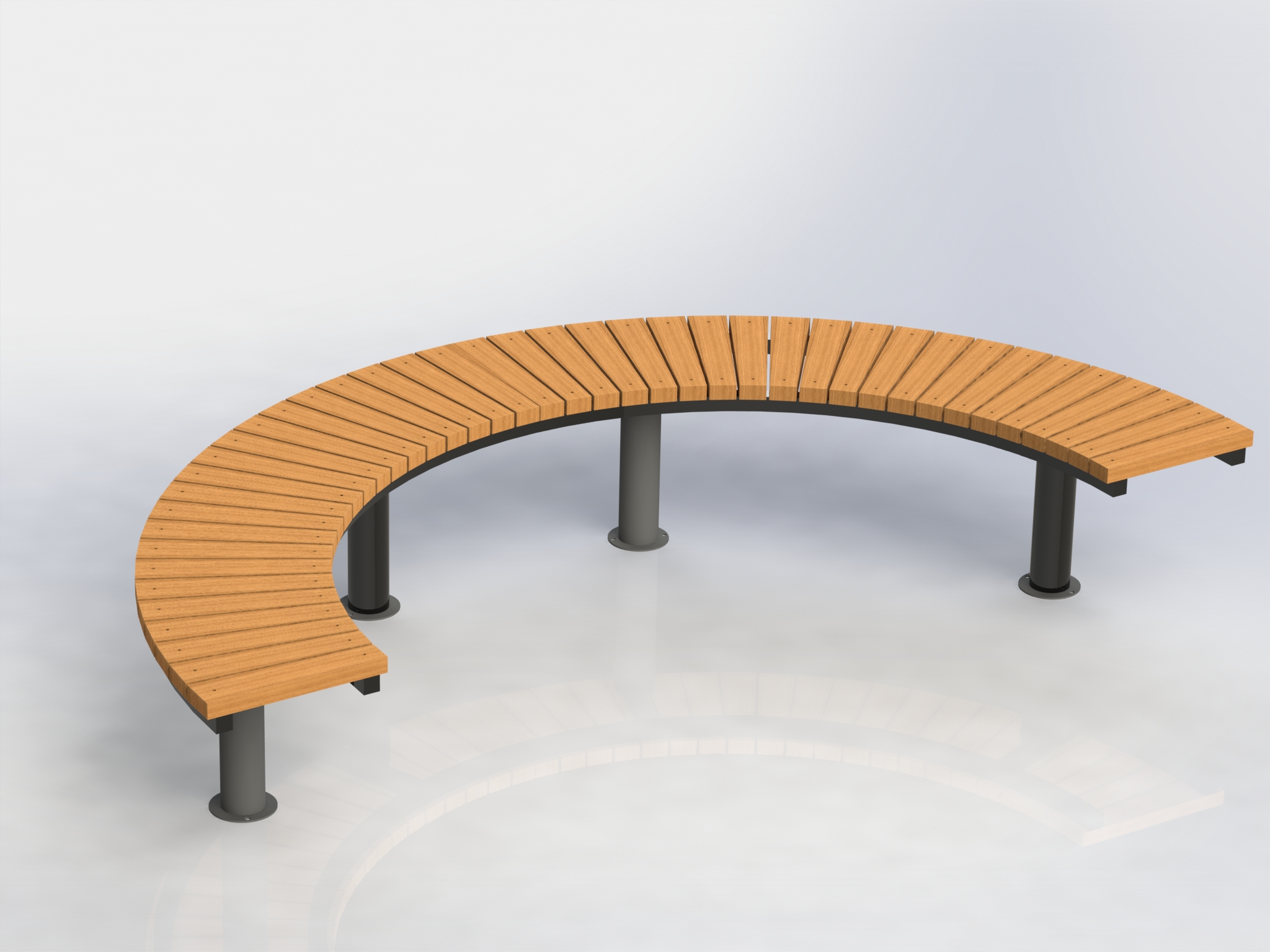Park bench П17 model – semicircle