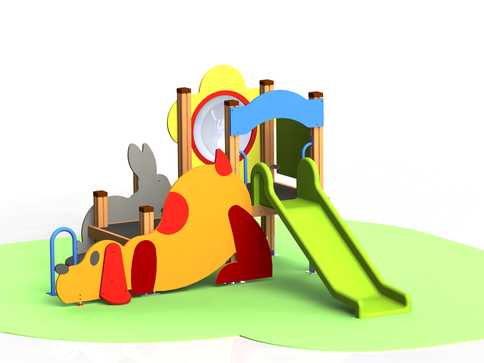 Combined playground equipment, model КД48 – “White Bunny”