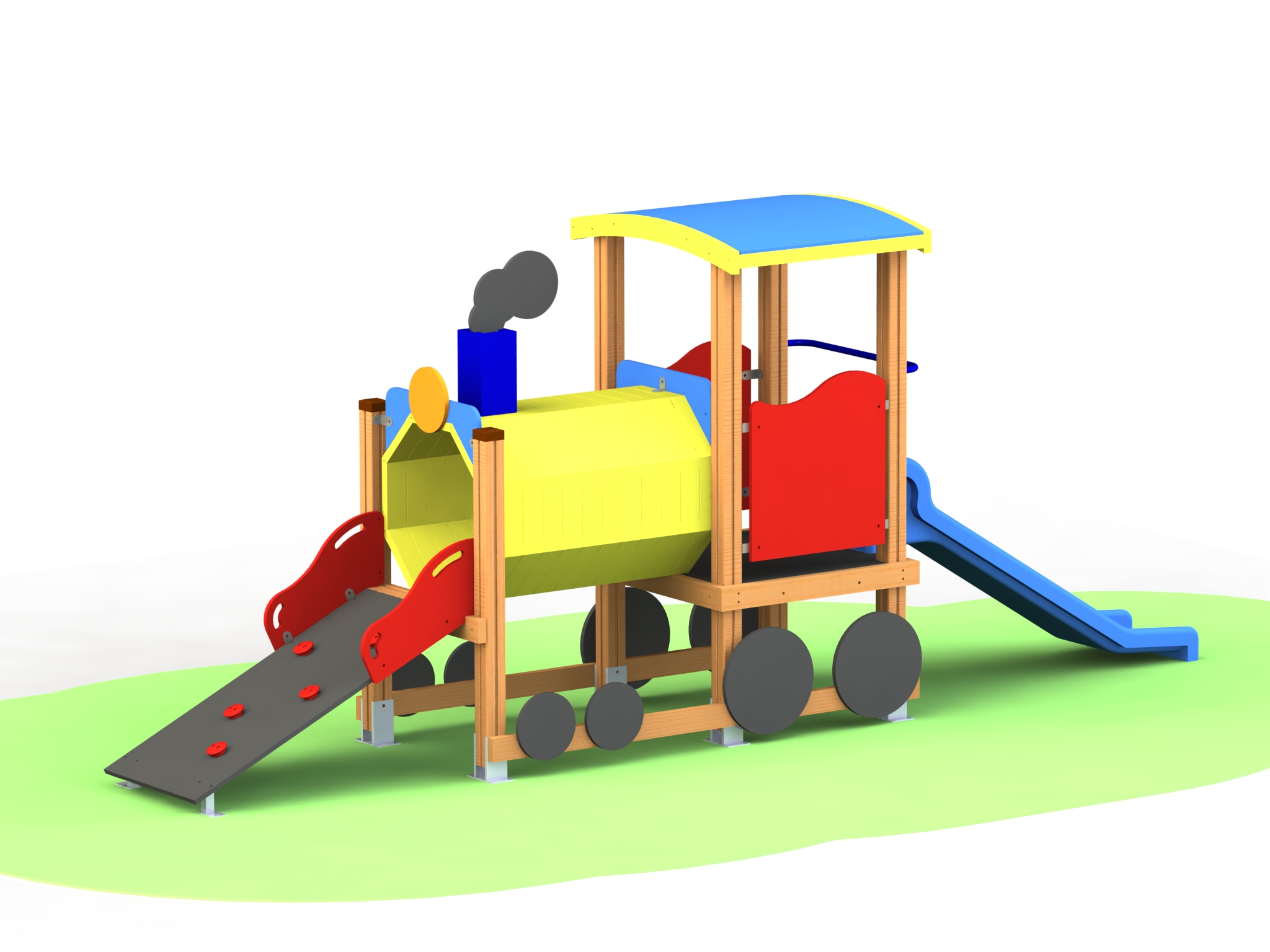 Combined playground equipment, model КД53 – “Locomotive with slide”