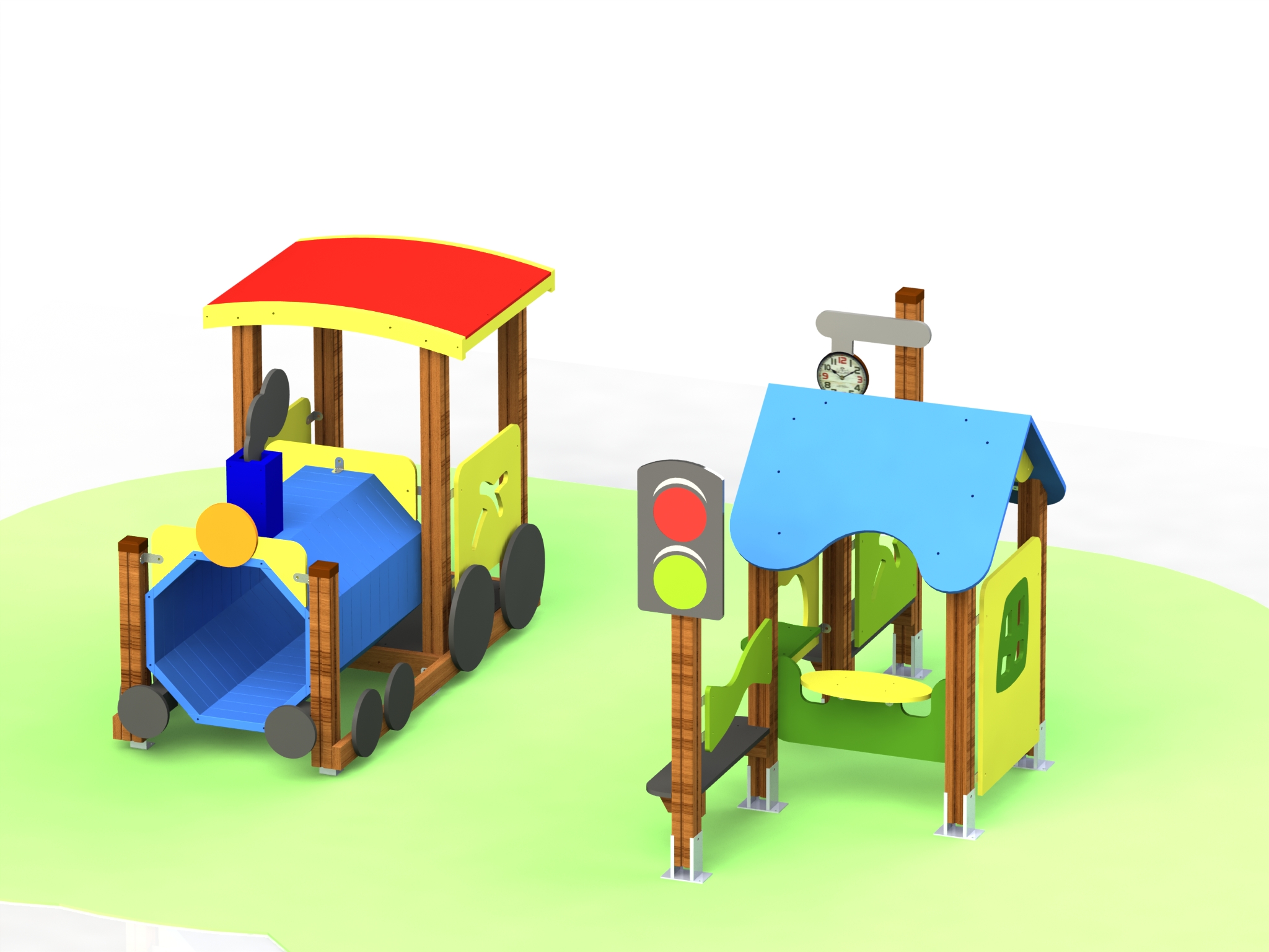 Combined playground equipment, model КД55 – “Train station”