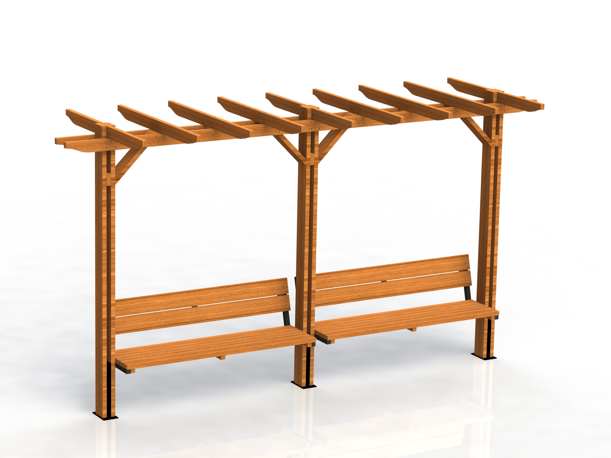 Pergola with benches, model Optima- double