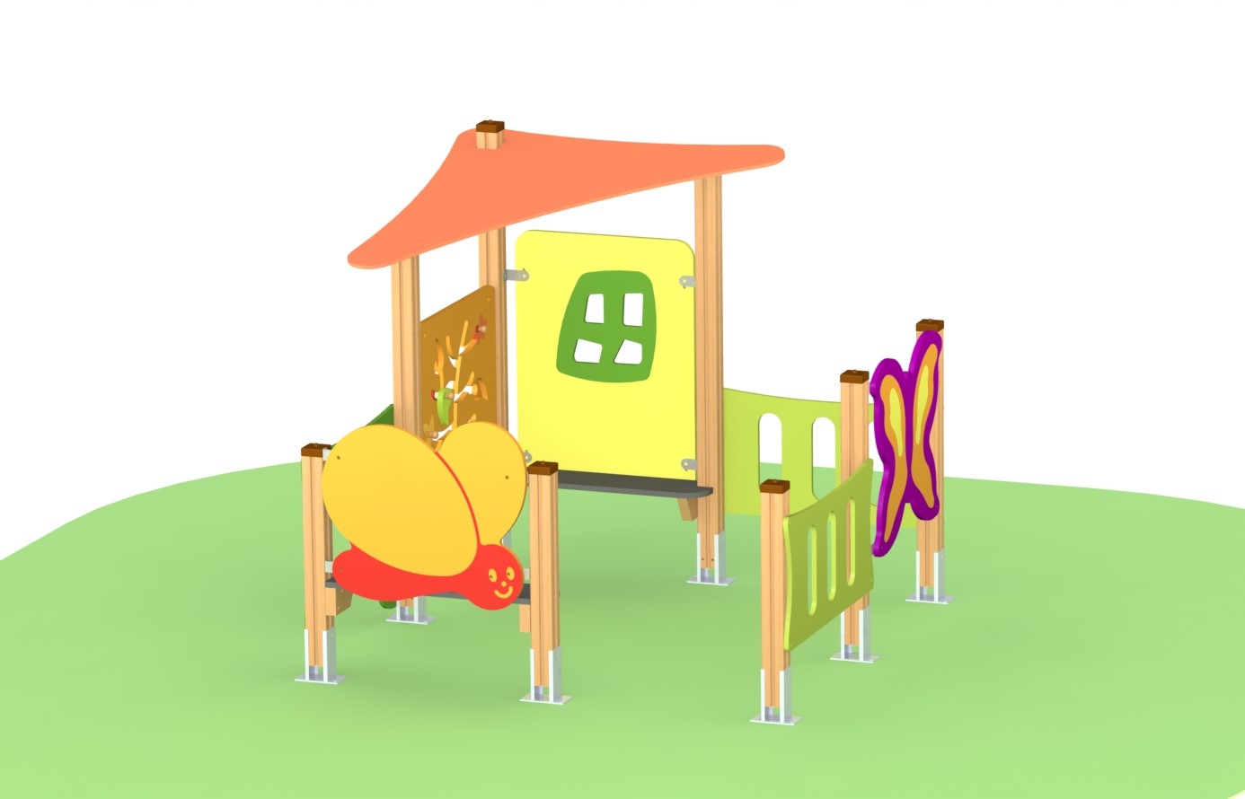 Снимка на продукта: Детска къщичка с пейки и занимателни игри, модел Б31