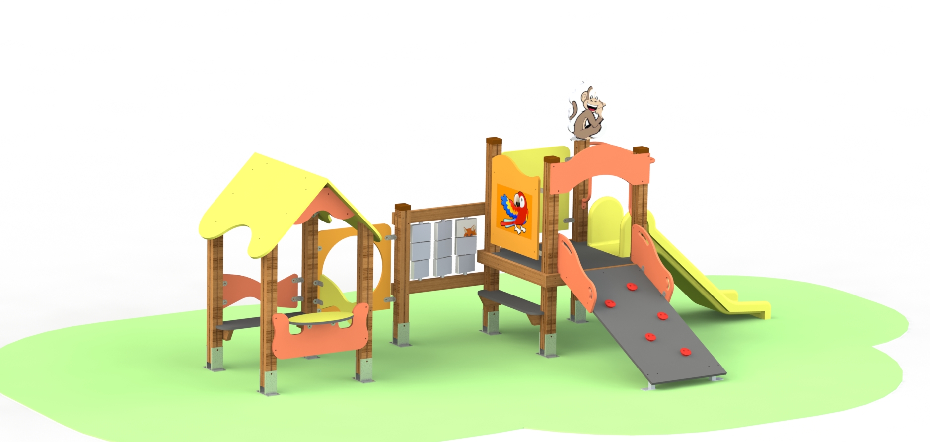 Снимка на продукта: Комбинирано детско съоръжение, модел КД47 – “Джунглата”
