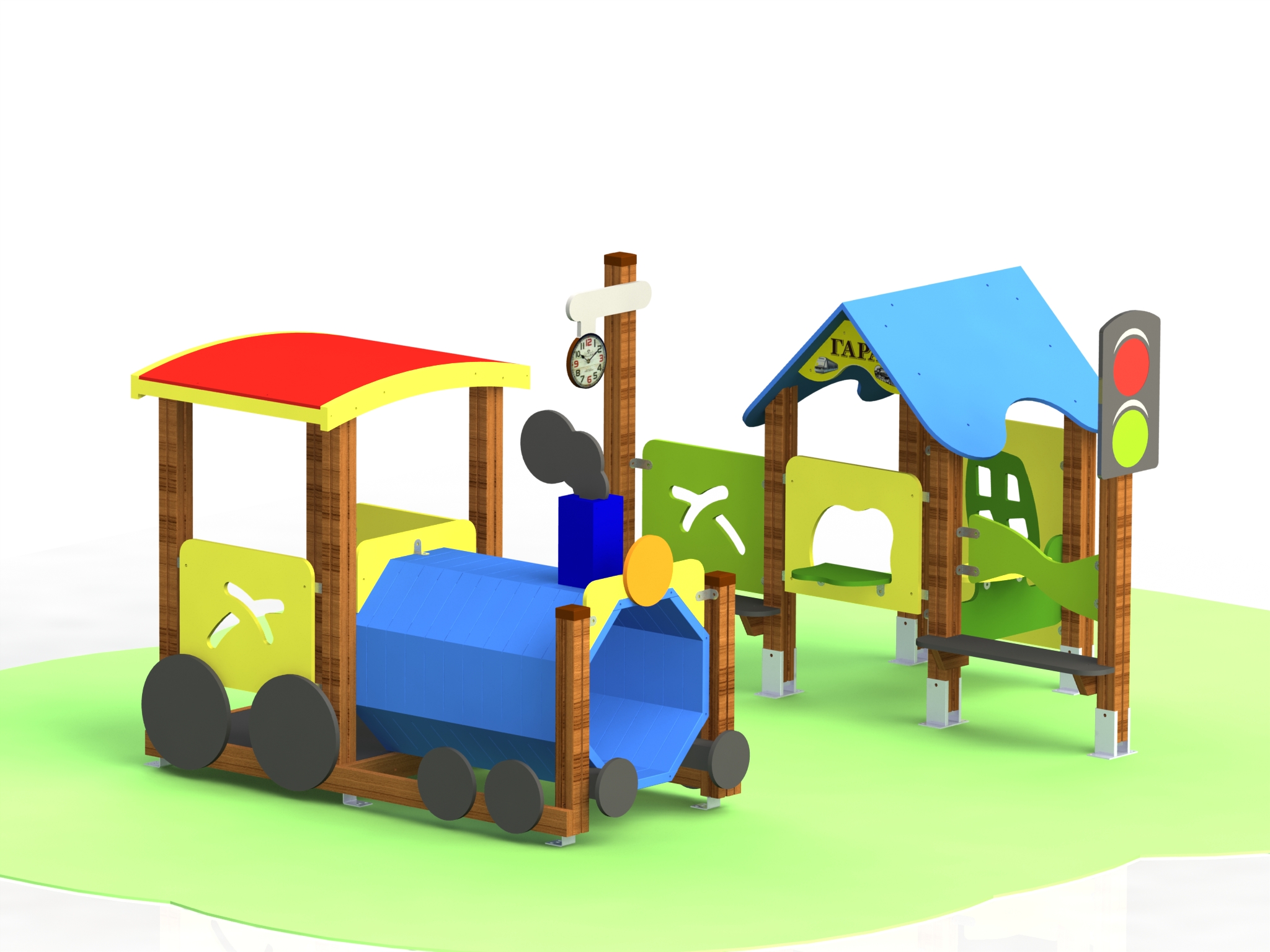 Снимка на продукта: Комбинирано детско съоръжение, модел КД55 – “ЖП гара”