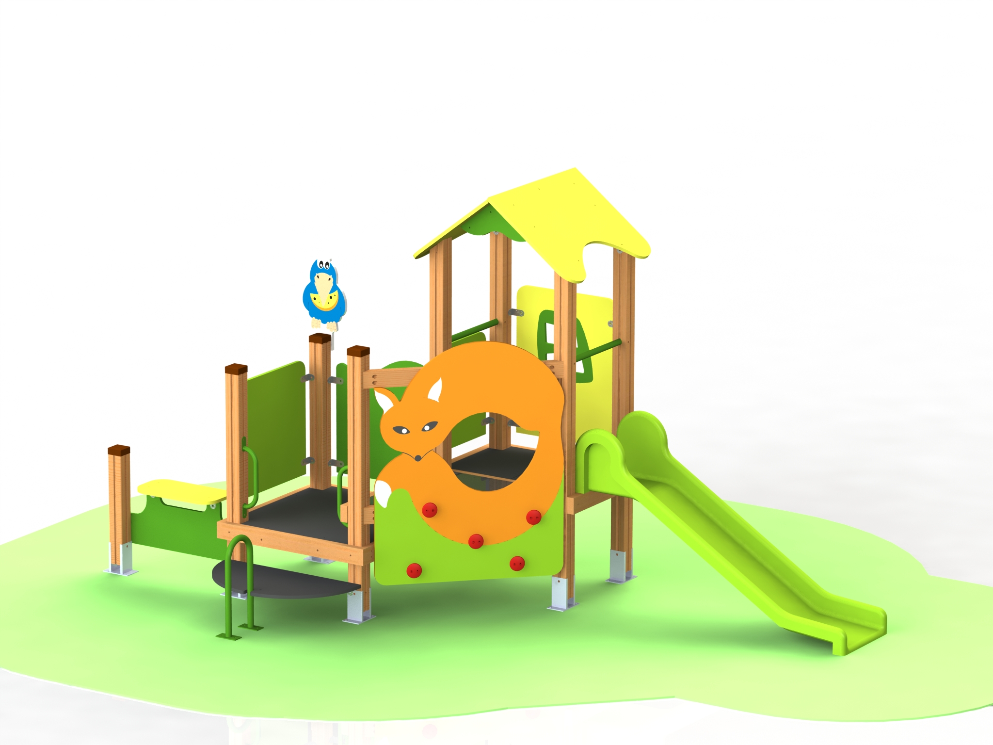 Product photo: Combined playground equipment, model КД56 – “The Fox and the Crow”