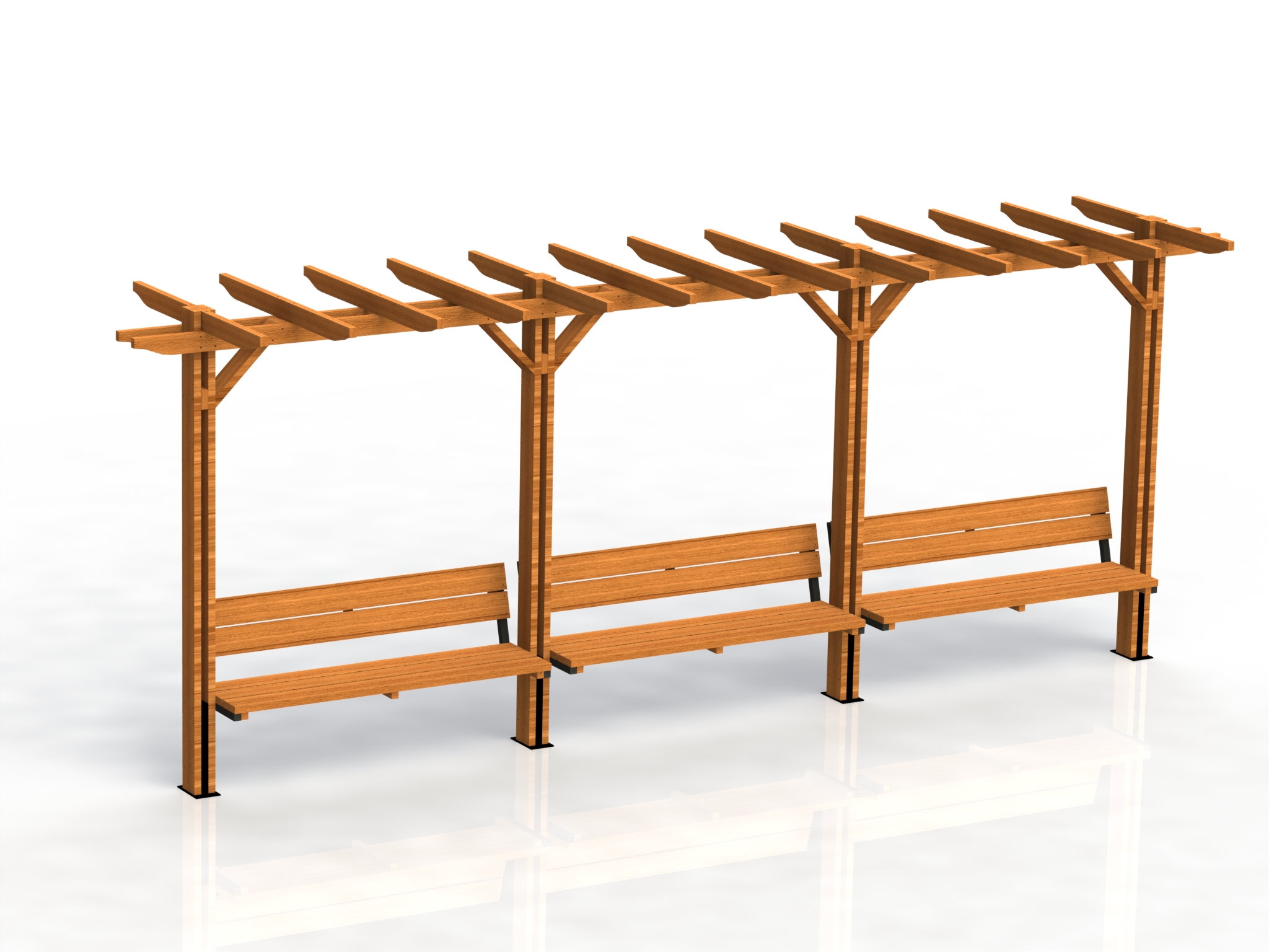 Product photo: Pergola with benches, model Optima- triple